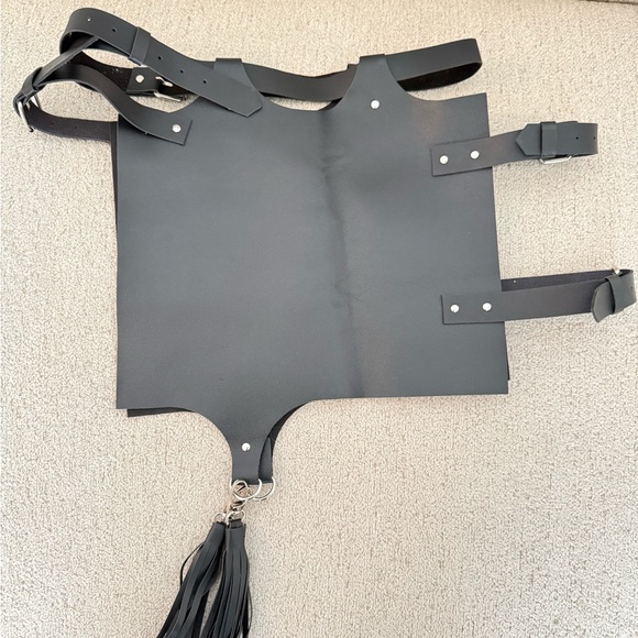Black Faux Leather Harness Belt - Picture 3 of 4